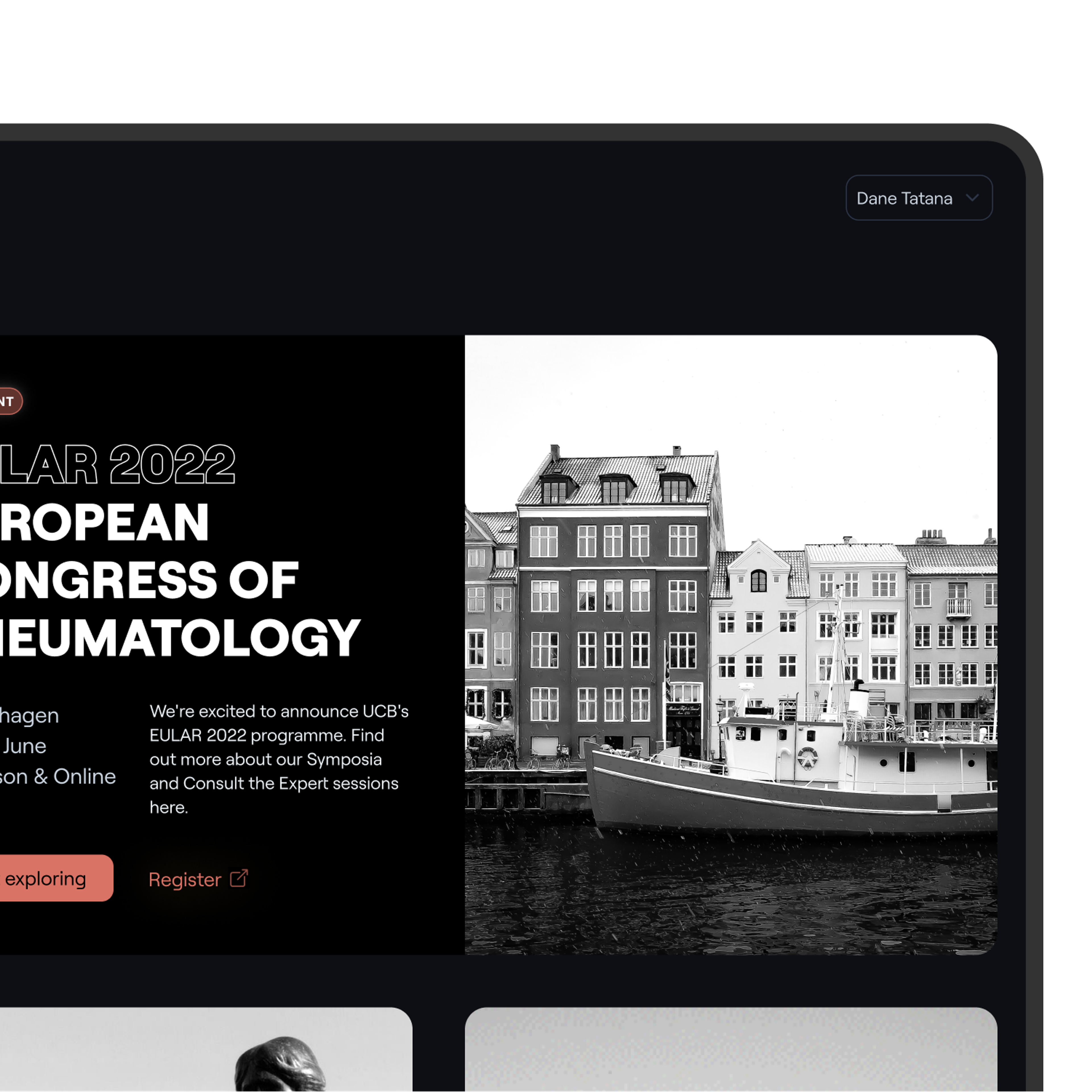Screen displaying the interface of the Eular landing page