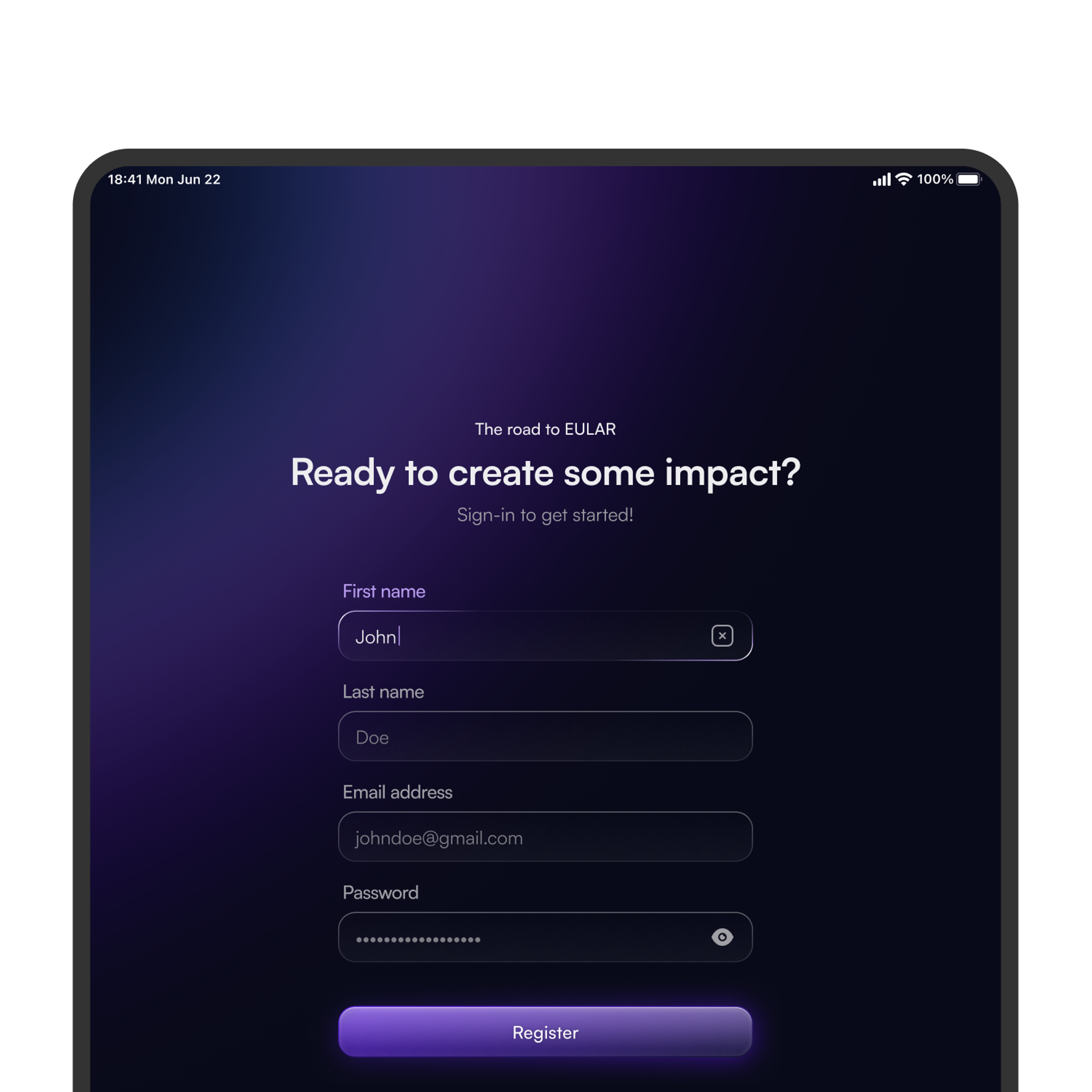 Screen displaying the interface of the UCB ImpactAid platform