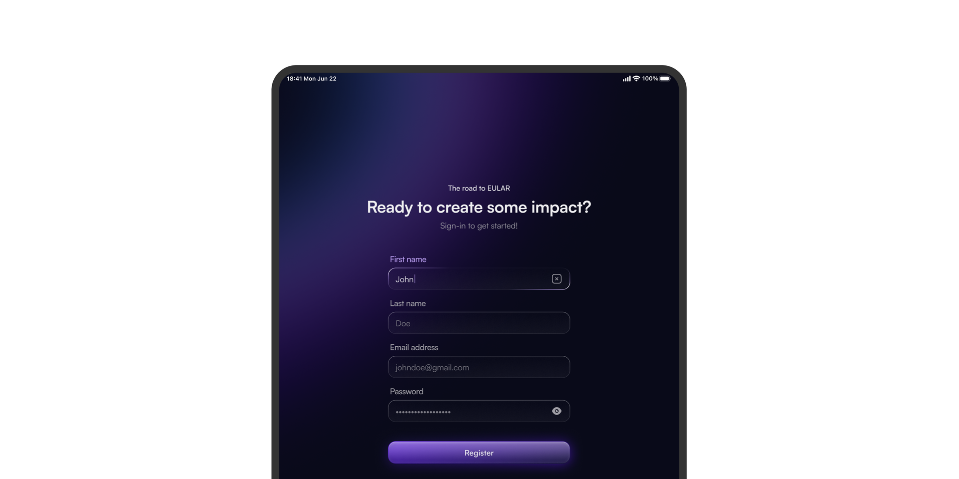 Screen displaying the interface of the UCB ImpactAid platform